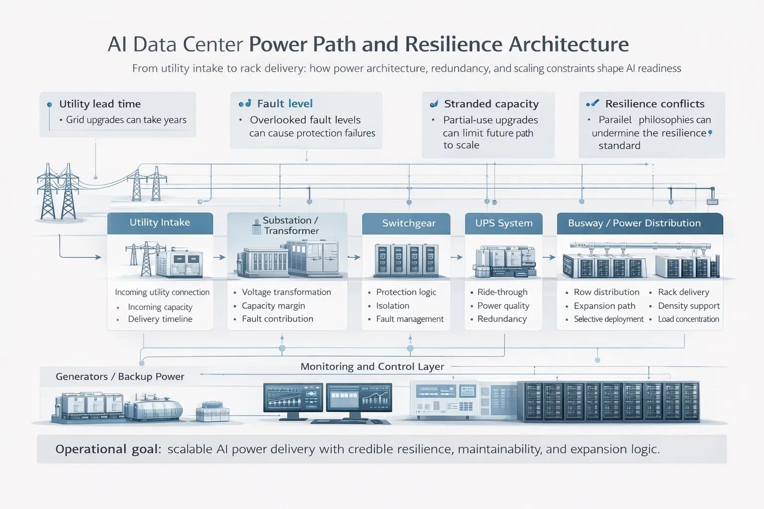 Ruta de alimentación y arquitectura de resistencia