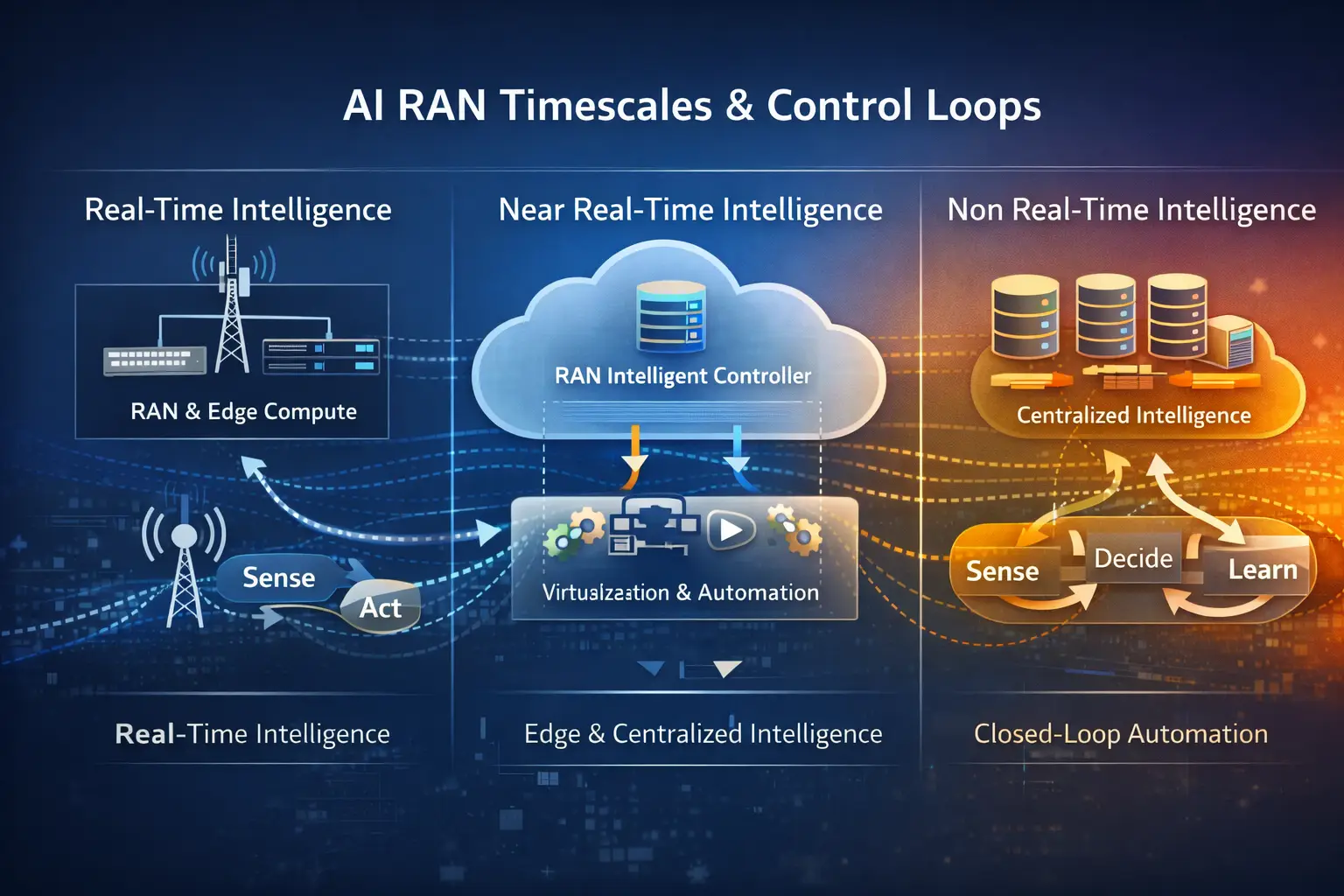 AI über RAN-Zeitskalen und Regelkreise hinweg